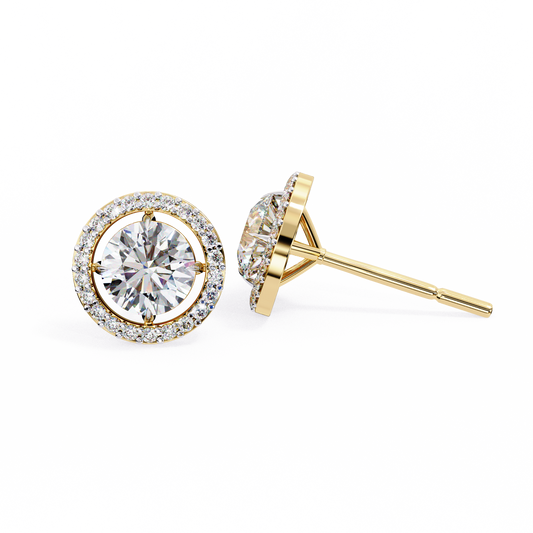 Cascade Glow – Round Lab Diamond Wide Hoop Earrings