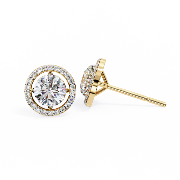Cascade Glow – Round Diamond Wide Hoop Earrings