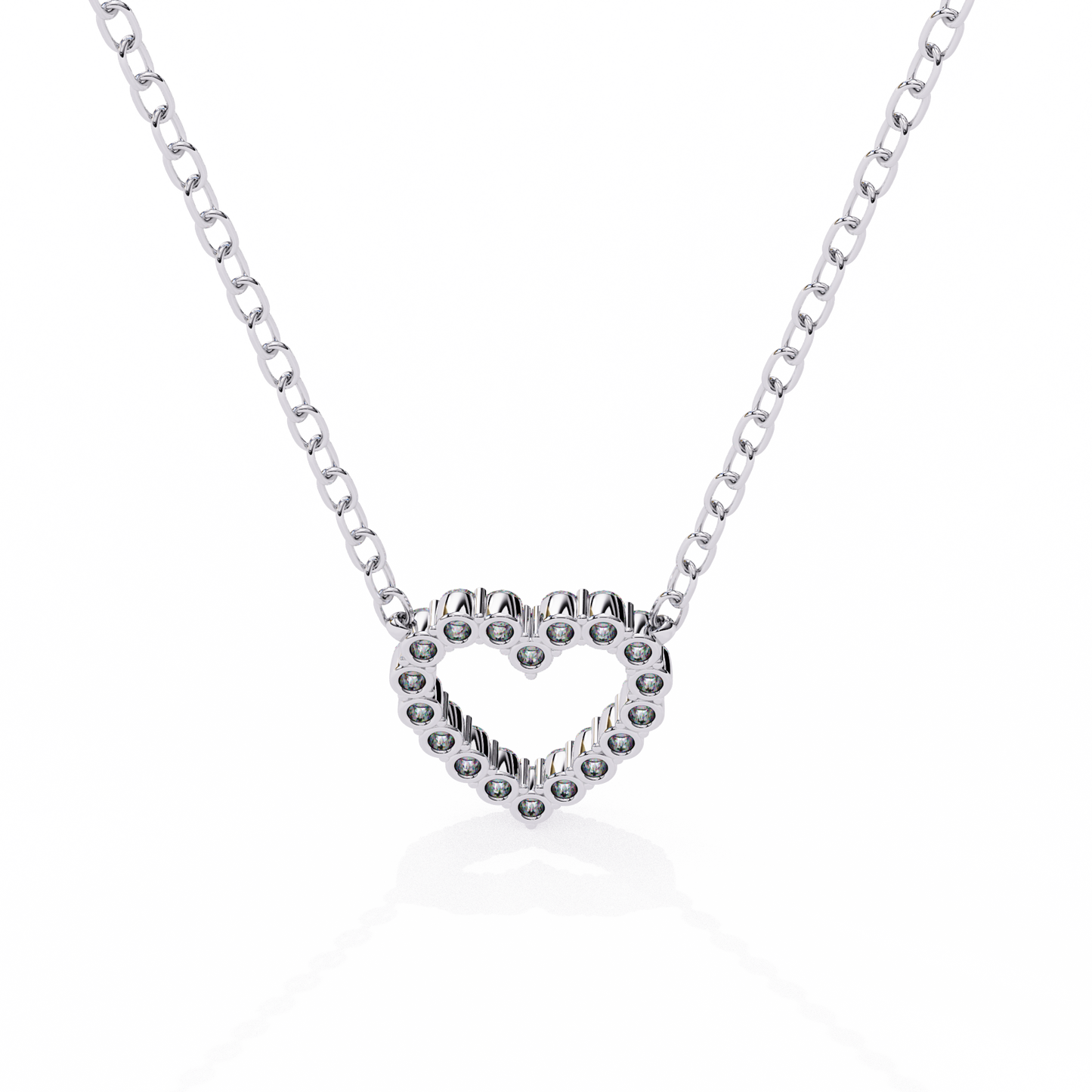 Heart Line –  Lab Diamond Necklace
