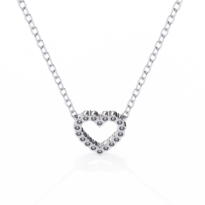 Heart Line –  Lab Diamond Necklace