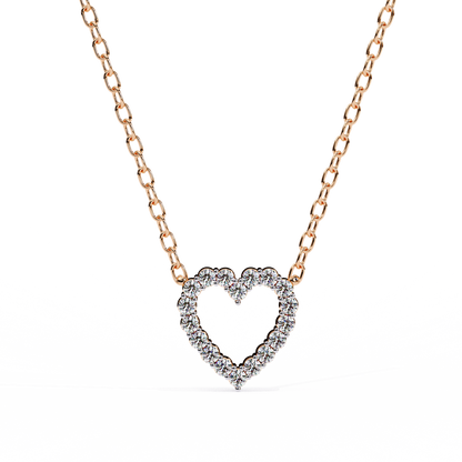 Heart Line –  Lab Diamond Necklace