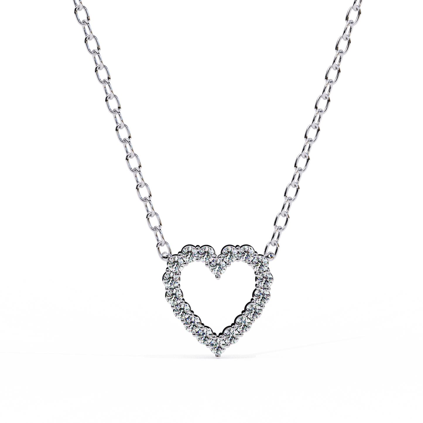 Heart Line –  Lab Diamond Necklace