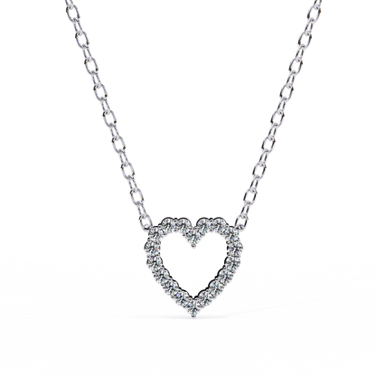 Heart Line –  Lab Diamond Necklace