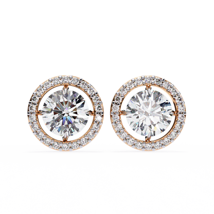 Cascade Glow – Round Lab Diamond Wide Hoop Earrings