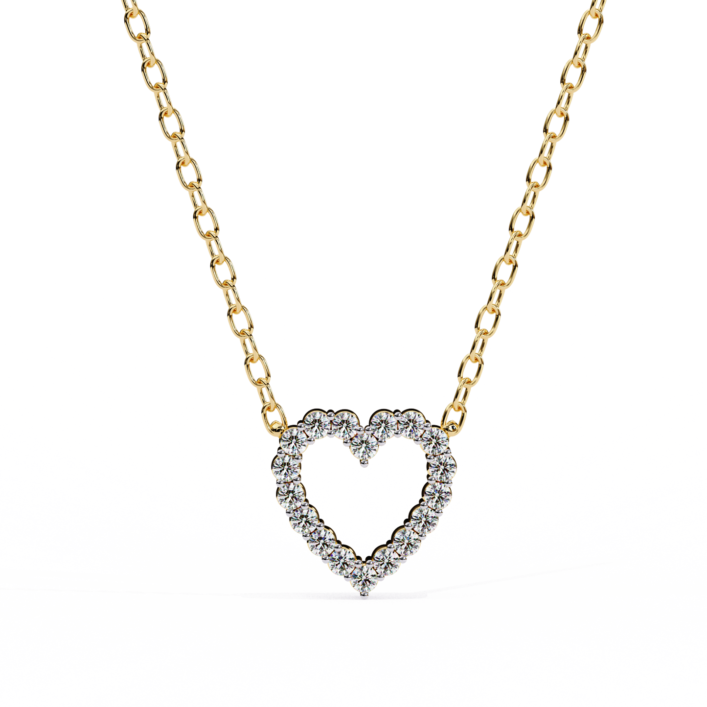 Heart Line –  Lab Diamond Necklace