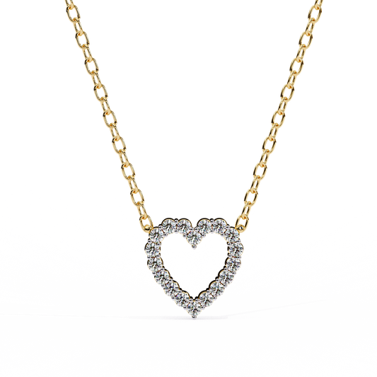 Heart Line –  Lab Diamond Necklace