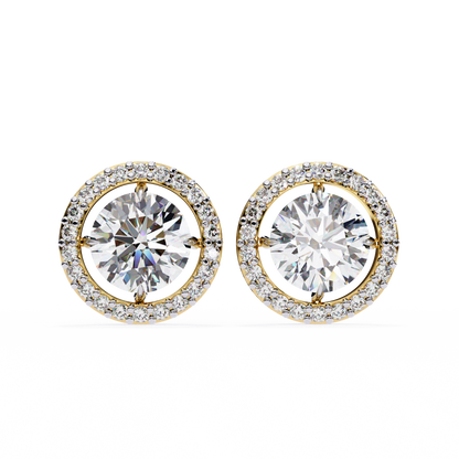 Cascade Glow – Round Lab Diamond Wide Hoop Earrings