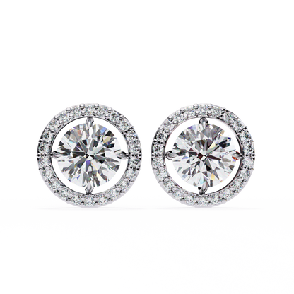 Cascade Glow – Round Lab Diamond Wide Hoop Earrings