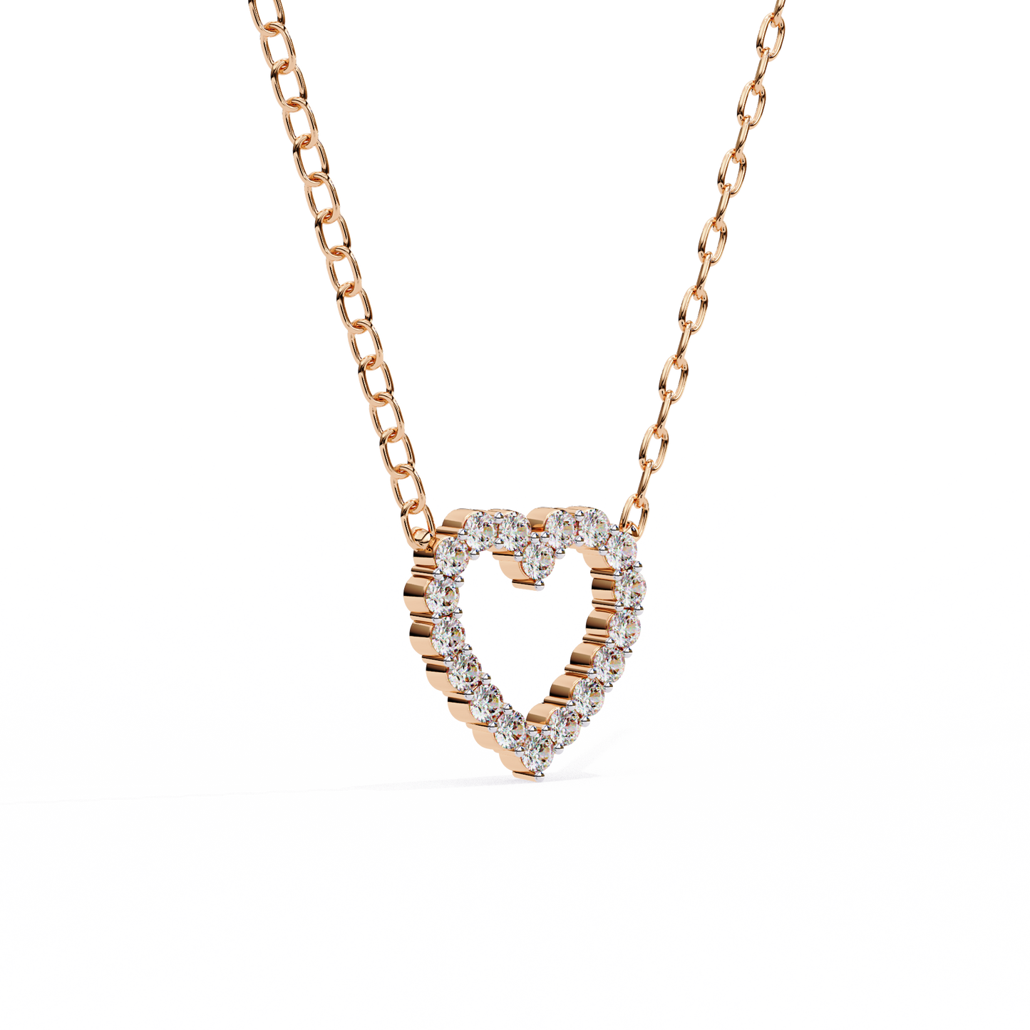 Heart Line –  Lab Diamond Necklace