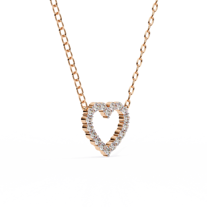 Heart Line –  Lab Diamond Necklace