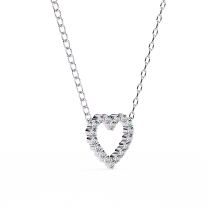 Heart Line –  Lab Diamond Necklace