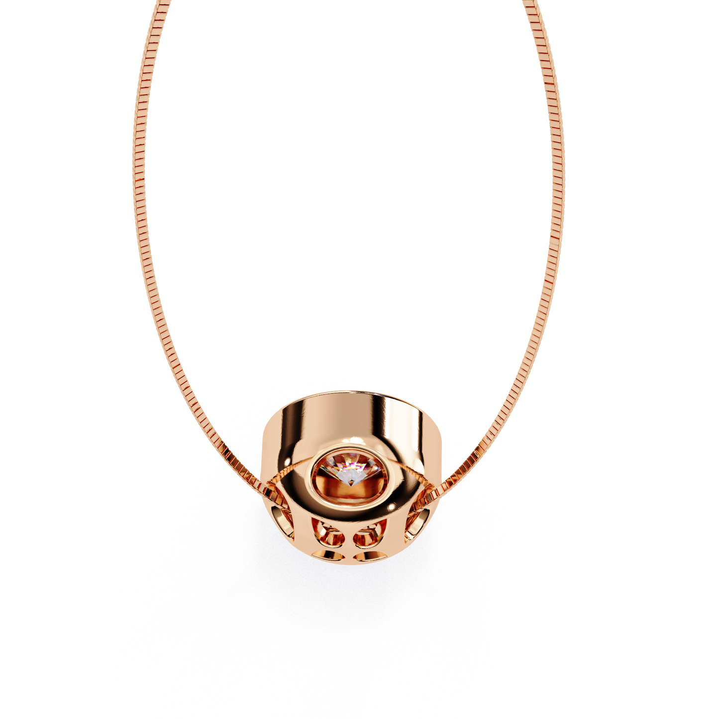 Dewdrop Light – Round Lab Diamond Petite Pendant