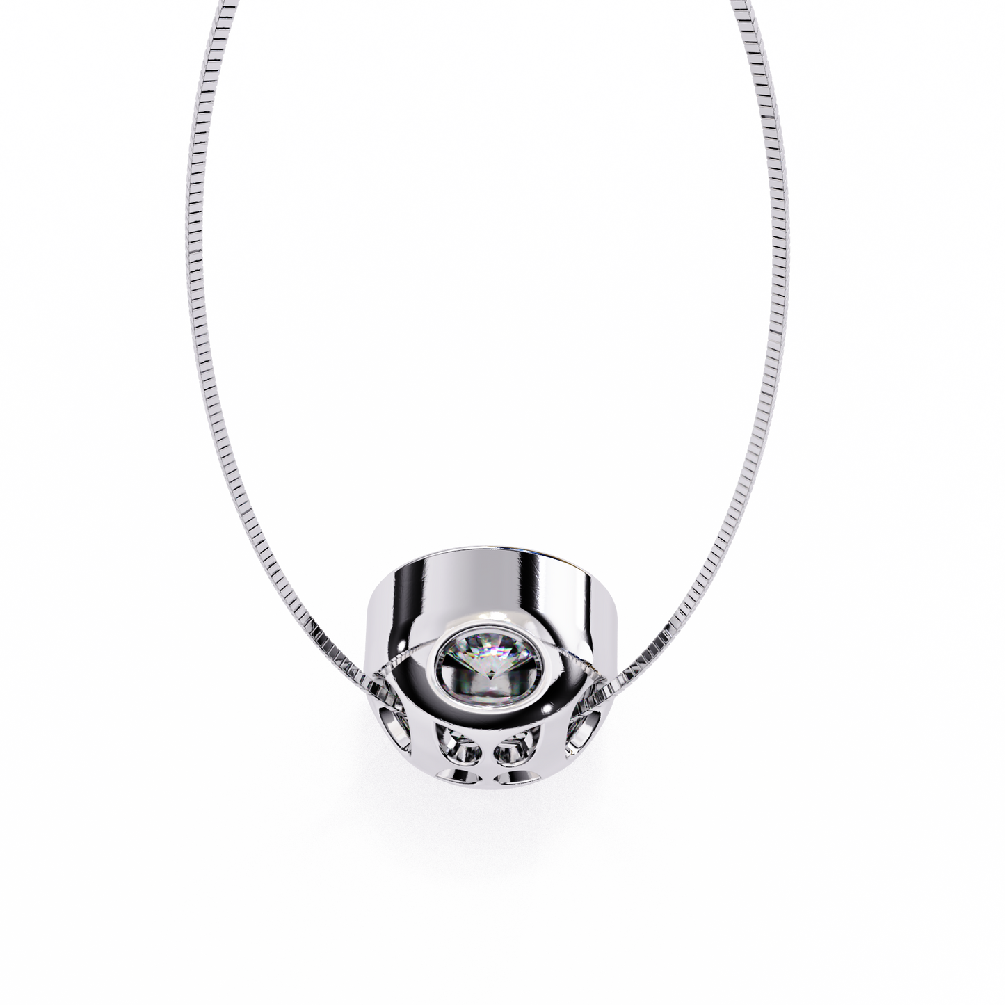 Dewdrop Light – Round Lab Diamond Petite Pendant