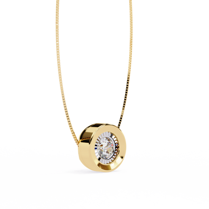 Dewdrop Light – Round Lab Diamond Petite Pendant