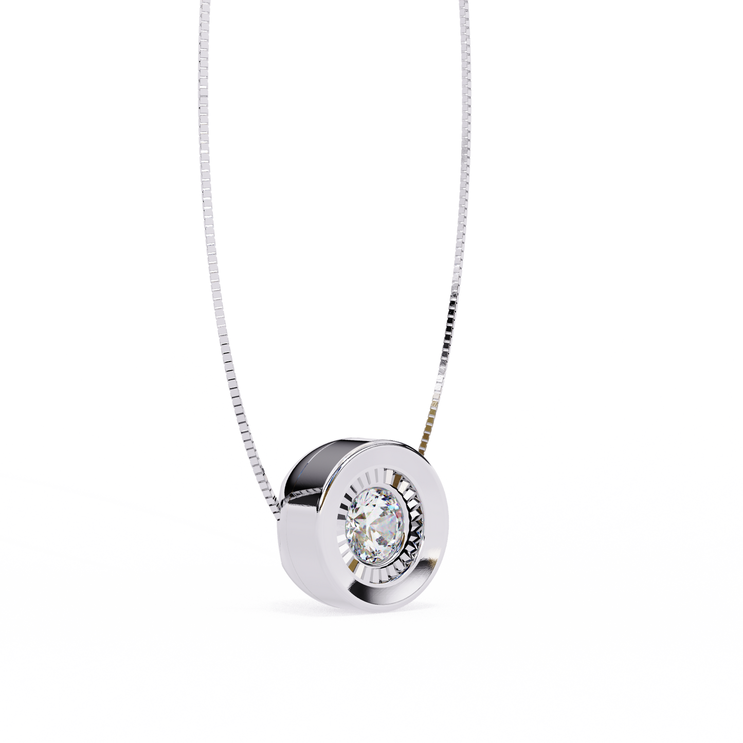 Dewdrop Light – Round Lab Diamond Petite Pendant