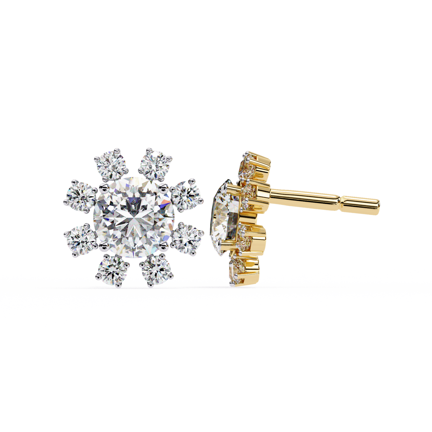 Lunar Threads – Round Lab Diamond Threader Earrings