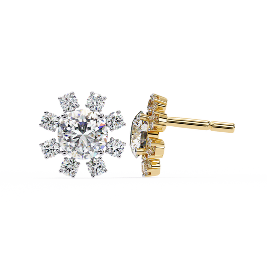 Lunar Threads – Round Lab Diamond Threader Earrings