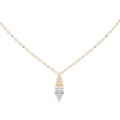 Geometric Bloom – Baguette, Triangle & Round Lab Diamond Necklace