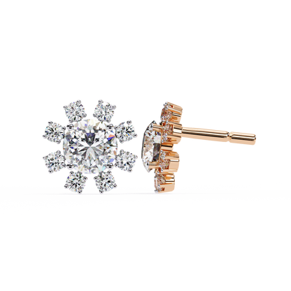 Lunar Threads – Round Lab Diamond Threader Earrings