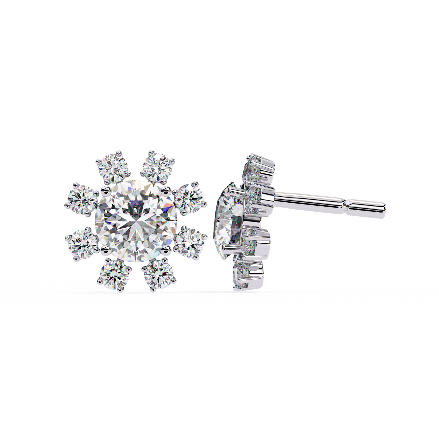 Lunar Threads – Round Lab Diamond Threader Earrings