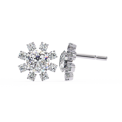 Lunar Threads – Round Lab Diamond Threader Earrings