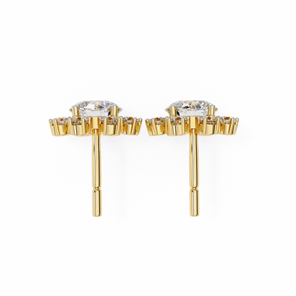 Lunar Threads – Round Lab Diamond Threader Earrings