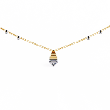 Geometric Bloom – Baguette, Triangle & Round Lab Diamond Necklace