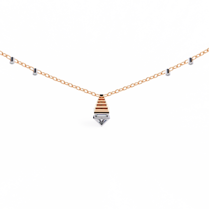 Geometric Bloom – Baguette, Triangle & Round Lab Diamond Necklace