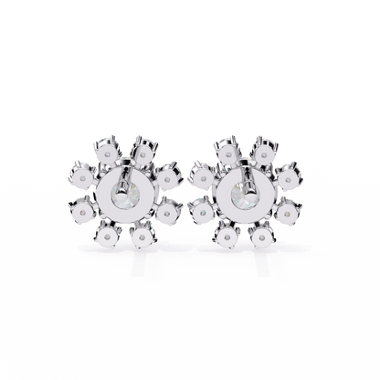 Lunar Threads – Round Lab Diamond Threader Earrings