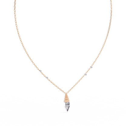 Geometric Bloom – Baguette, Triangle & Round Lab Diamond Necklace