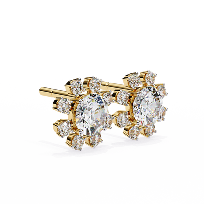Lunar Threads – Round Lab Diamond Threader Earrings