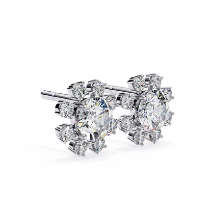 Lunar Threads – Round Lab Diamond Threader Earrings