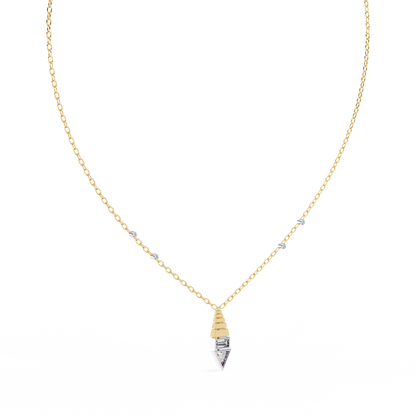 Geometric Bloom – Baguette, Triangle & Round Lab Diamond Necklace