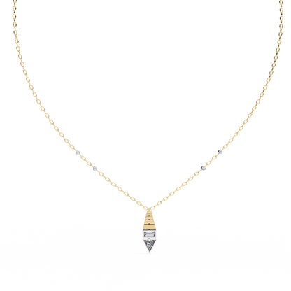 Geometric Bloom – Baguette, Triangle & Round Lab Diamond Necklace
