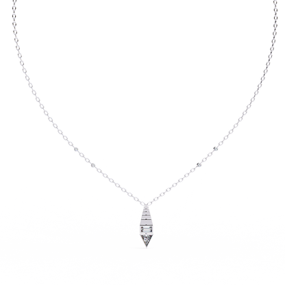 Geometric Bloom – Baguette, Triangle & Round Lab Diamond Necklace
