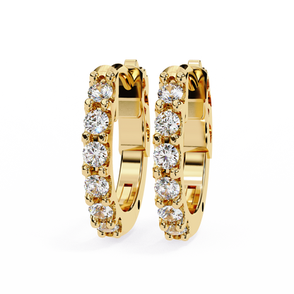 Startrail – Round Diamond Line Stud Earrings