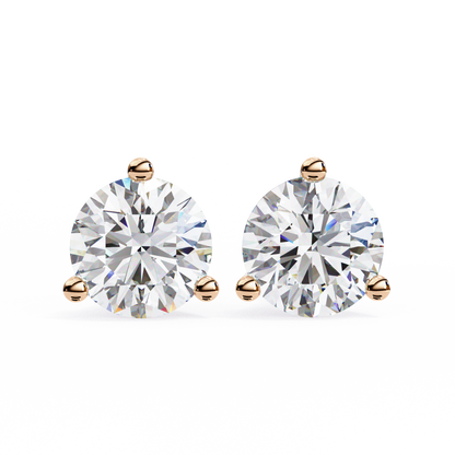 Aurora Studs – Round Diamond Classic Basket Earrings