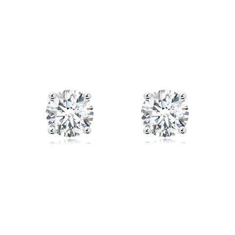 3.00 CTW 14K Lab-Grown Basket-Set Solitaire Diamond Stud Earrings