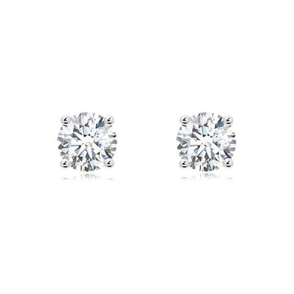 3.00 CTW 14K Lab-Grown Basket-Set Solitaire Diamond Stud Earrings
