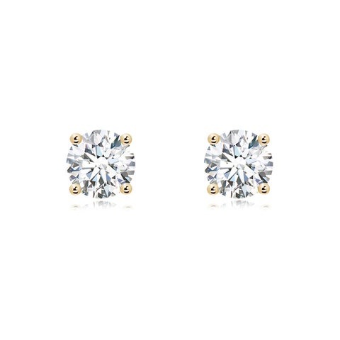 3.00 CTW 14K Lab-Grown Basket-Set Solitaire Diamond Stud Earrings