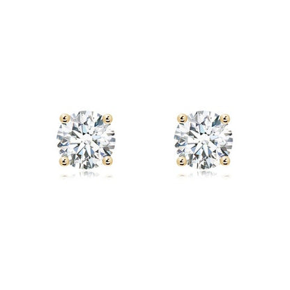 3.00 CTW 14K Lab-Grown Basket-Set Solitaire Diamond Stud Earrings