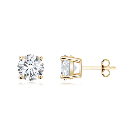 3.00 CTW 14K Lab-Grown Basket-Set Solitaire Diamond Stud Earrings