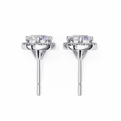 Frost Line – Round Lab Diamond Linear Drop Earrings