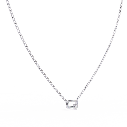 Cushion Orbit – Cushion & Round Lab Diamond Halo Necklace