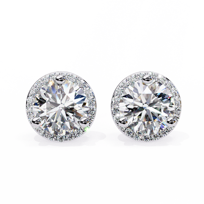 Frost Line – Round Lab Diamond Linear Drop Earrings