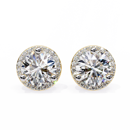 Frost Line – Round Lab Diamond Linear Drop Earrings
