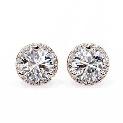 Frost Line – Round Lab Diamond Linear Drop Earrings