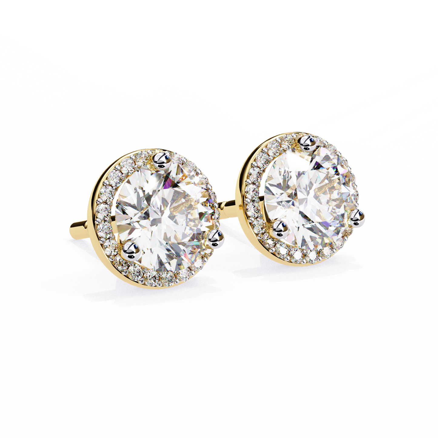 Frost Line – Round Lab Diamond Linear Drop Earrings