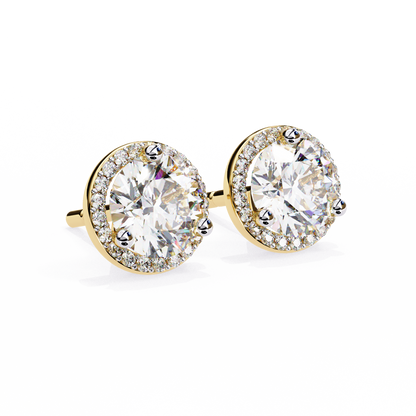 Frost Line – Round Lab Diamond Linear Drop Earrings