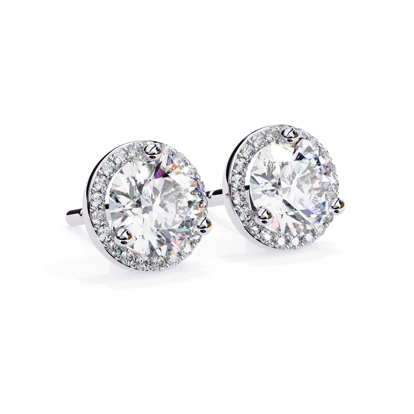 Frost Line – Round Lab Diamond Linear Drop Earrings